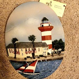 Harbor Town Hilton Head South Carolina 3D handpainted lighthouse plaque new